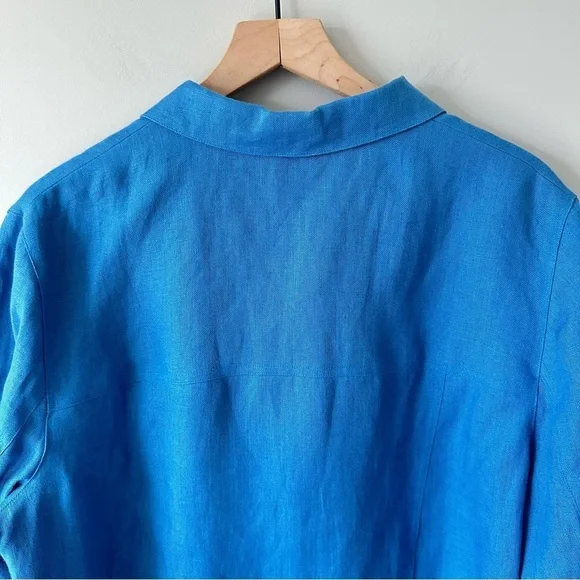 Talbots NWT Vintage Deadstock Blazer Jacket 100% Irish Linen Blue Lined 16W - Picture 5 of 12